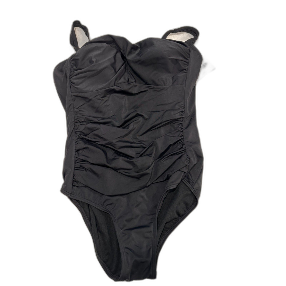 NWT Swimsuits for All Black One Piece Swimsuit Ruched Size 18